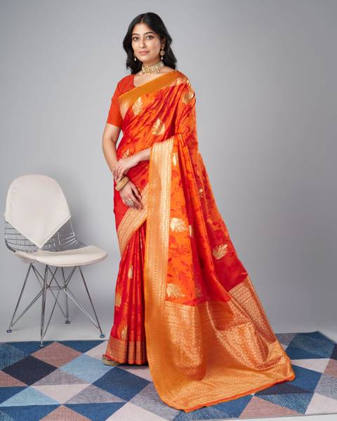Vomira Woven Kanjivaram Pure Silk, Art Silk Saree