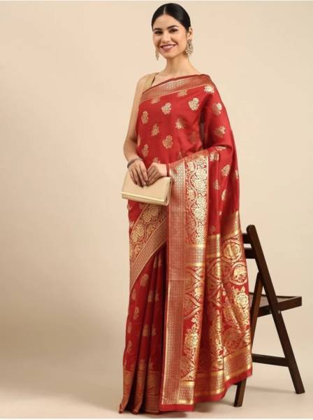 Kanokanjoli Self Design Tant Handloom Cotton Blend Saree