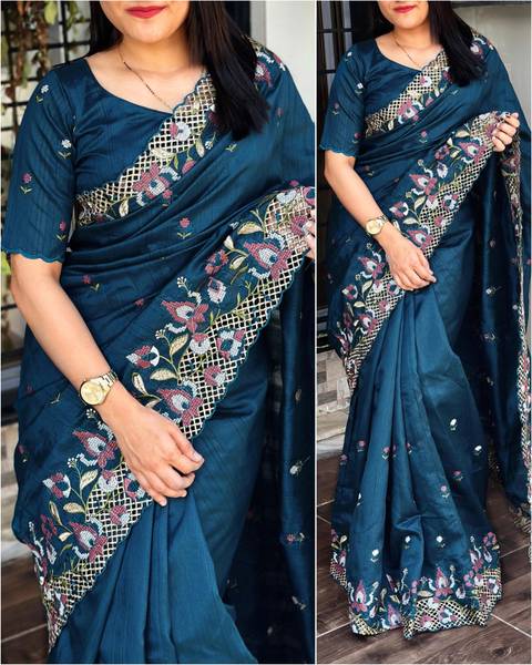 RDJEWEL Printed Bollywood Viscose Rayon Saree