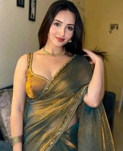 LOROFY Embellished Bollywood Tissue, Silk Blend Saree