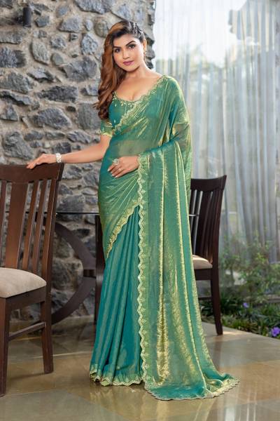 M.S.RETAIL Embellished Bollywood Satin Saree