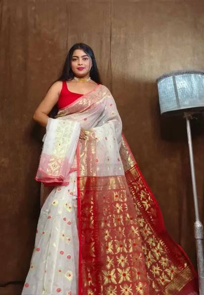 SP Boutique Woven Jamdani Cotton Silk Saree
