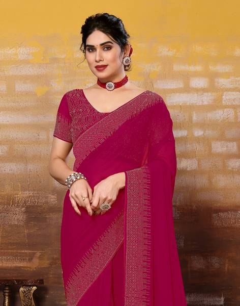 Samah Dyed, Self Design Bollywood Georgette Saree