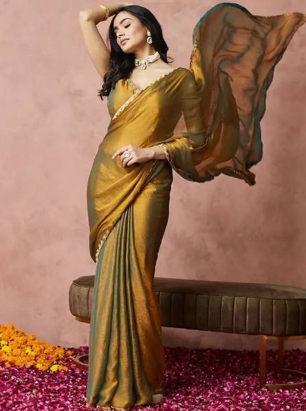Salco Dyed, Solid/Plain Bollywood Pure Silk Saree