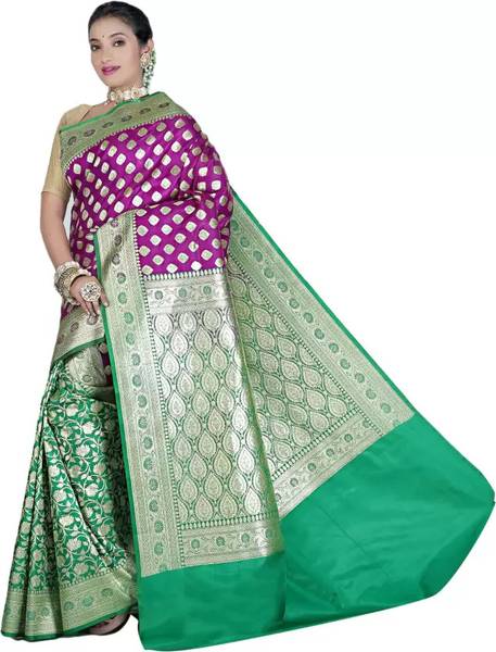 Dulhan Collection Printed Banarasi Handloom Pure Silk Saree