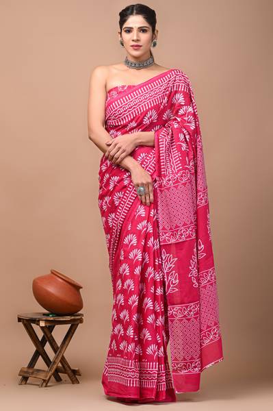 Jashvita Printed Kalamkari Pure Cotton Saree