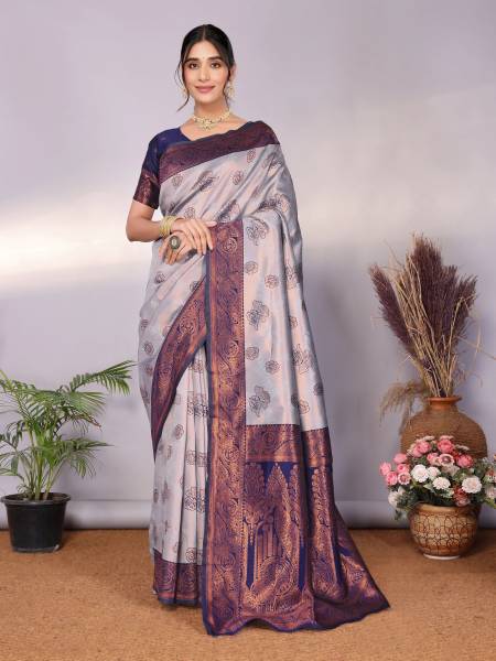 AVANTIKA FASHION Woven Kanjivaram Pure Silk, Art Silk Saree