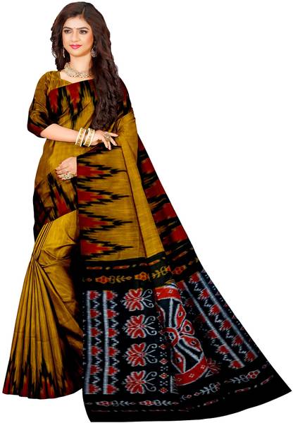 Quetzal Printed Sambalpuri Pure Cotton Saree