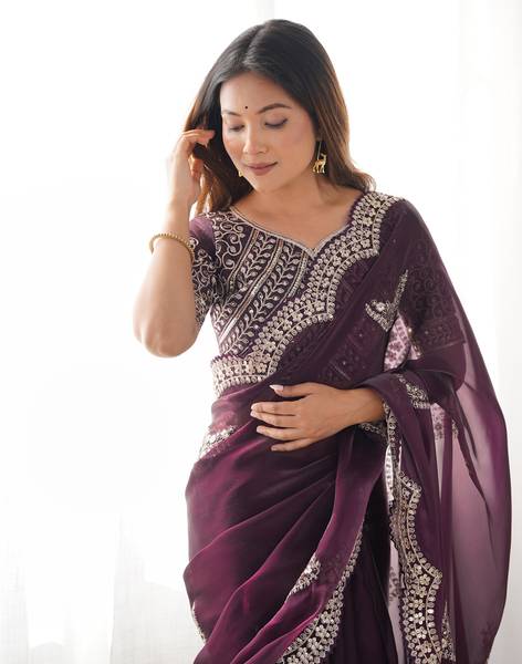 Samah Embroidered Bollywood Organza Saree