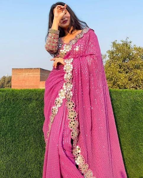 ShivGori Embroidered Bollywood Georgette Saree
