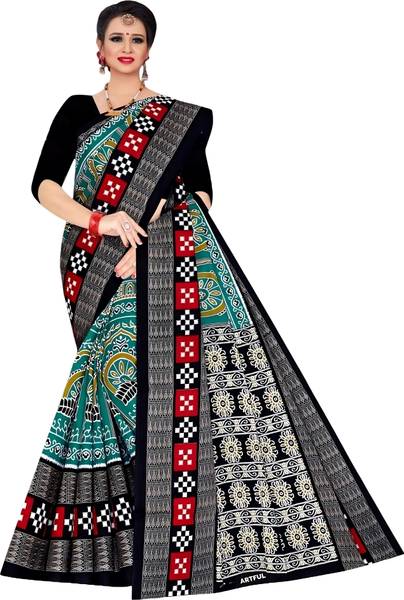 ARTFULTHREADS Printed, Graphic Print Sambalpuri Pure Cotton Saree
