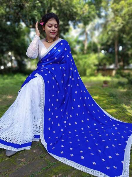 Joyguru Textile Embroidered Bollywood Pure Silk Saree