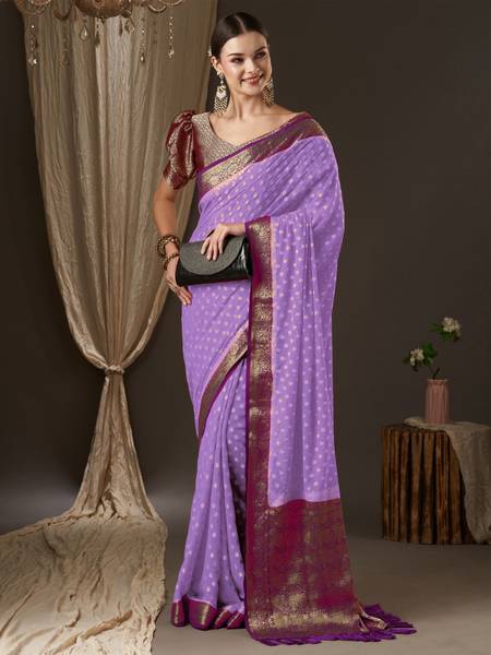 Sareemall Woven Kanjivaram Georgette Saree