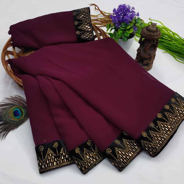 Dhamrol Embellished Bollywood Georgette Saree