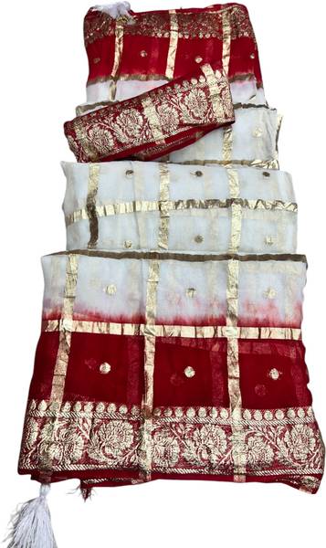 MINE CHOICE Woven Bandhani Georgette, Silk Blend Saree