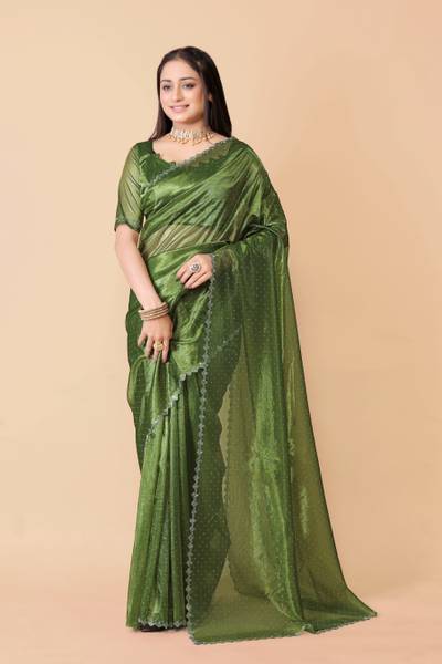 Snija Fashion Embellished Bollywood Organza Saree