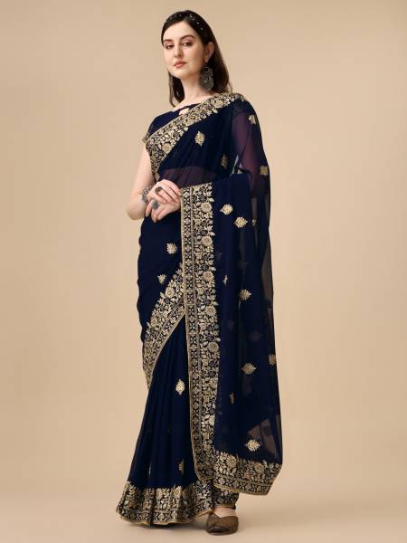 Vaidehi Fashion Embroidered Bollywood Georgette Saree