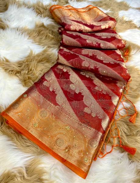 Banaras silk palace Woven Banarasi Organza Saree