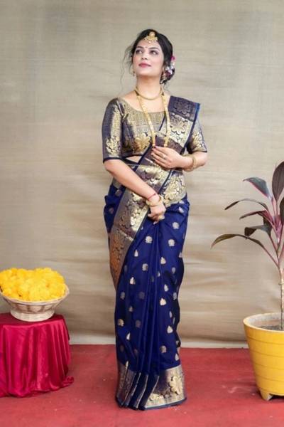 Mishowglitter Embroidered Kanjivaram Jacquard, Pure Silk Saree