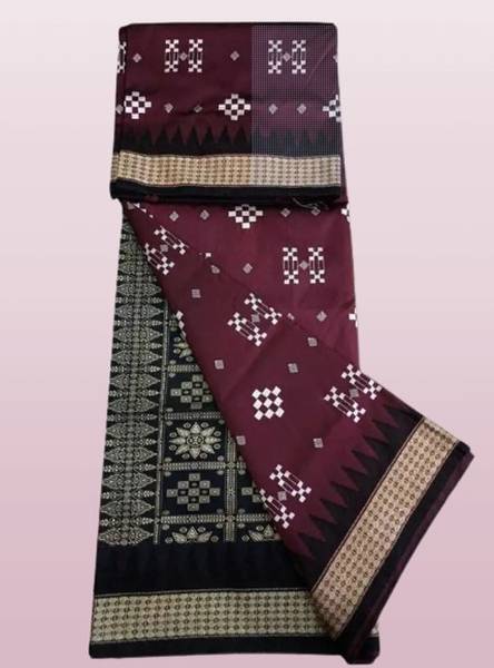AYEZAL Temple Border, Embroidered Sambalpuri Pure Silk Saree
