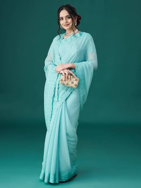 KASEE Embellished Daily Wear Chiffon Saree