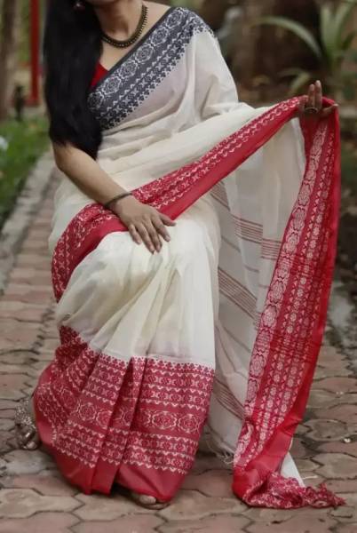 Balika bodhu Self Design Handloom Pure Cotton Saree