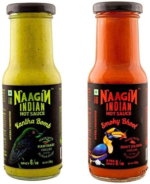 NAAGIN Hot Sauce Combo - Kantha Bomb & Smoky Bhoot (Pack of 2) Sauce