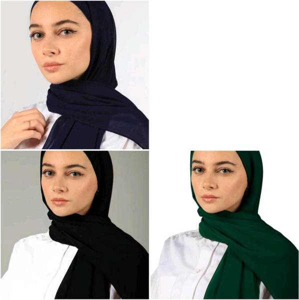 Climb Solid Georgette Women Scarf