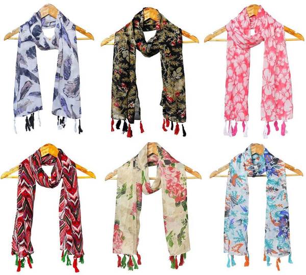 StoleVilla Printed Chiffon Women Scarf, Stole, Fancy Scarf