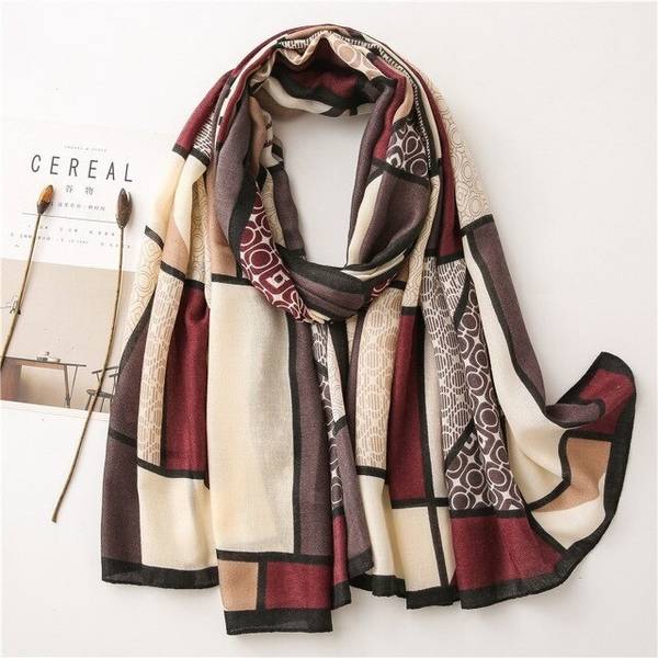 Icw Printed Cotton Viscose Blend Women Stole, Fancy Scarf