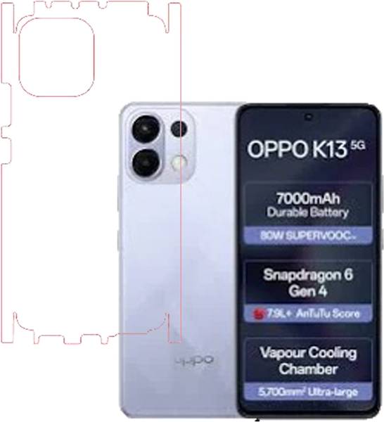 VAYUVAULT Back Screen Guard for OPPO K13 5G, Back Screen Guard Glossy finish, Back Screen Guard With Side