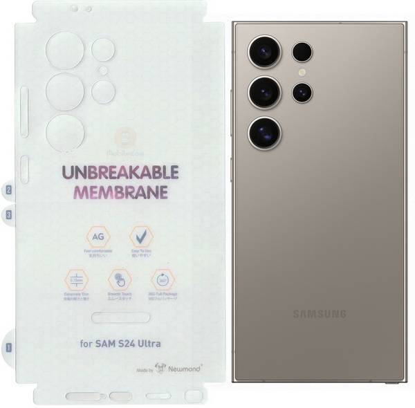 MZKART Back Screen Guard for Galaxy S24 Ultra Matte Unbreakable Membrane With Sides Protection