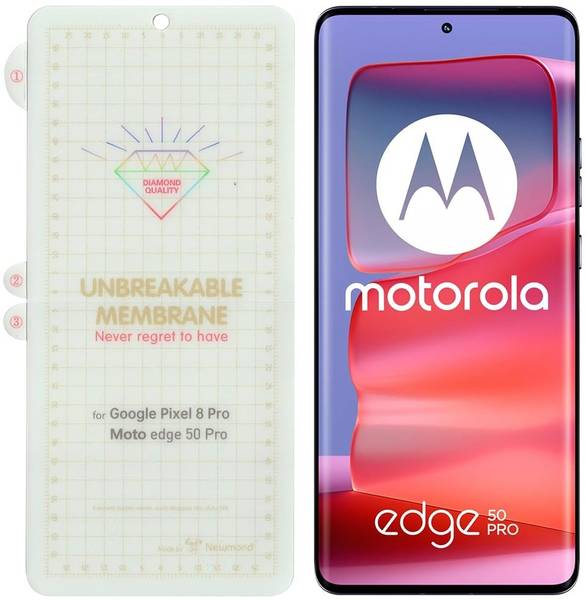 TouchTrove Edge To Edge Screen Guard for Motorola Edge 50 Pro 5G Unbreakable Hydrogel Membrane TPU Clear Front Screen Protector
