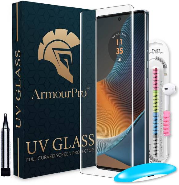ArmourPro Tempered Glass Guard for Motorola Edge 50 Fusion 5G, Moto Edge 50 Fusion, Edge 50 Fusion, 50 Fusion, UV Glue Curved Tempered Glass with Cabl...