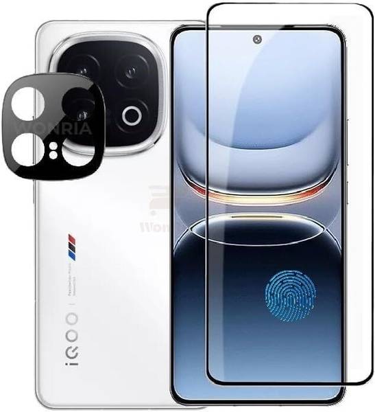 WonReza Edge To Edge Tempered Glass for iQOO 13, iQOO 13 5G, 101% Fingerprint Working, with Camera Lens Protector