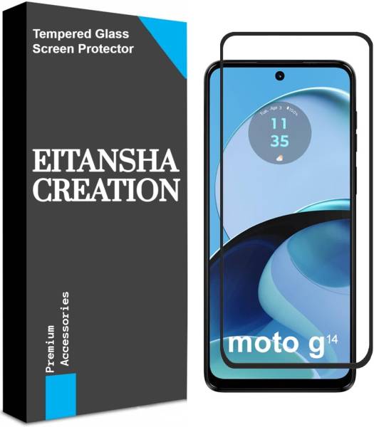 EITANSHA CREATION Edge To Edge Tempered Glass for Motorola Moto G14, Moto G14, Motorola G14