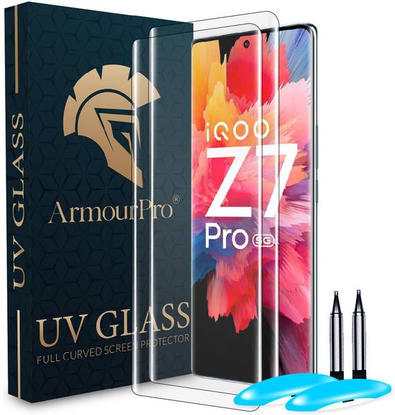 ArmourPro Edge To Edge Tempered Glass for IQOO Z7 Pro 5G, IQOO Z7 Pro, Z7 Pro, Vivo T2 Pro, UV Curved Screen Protector with Easy Installation Kit