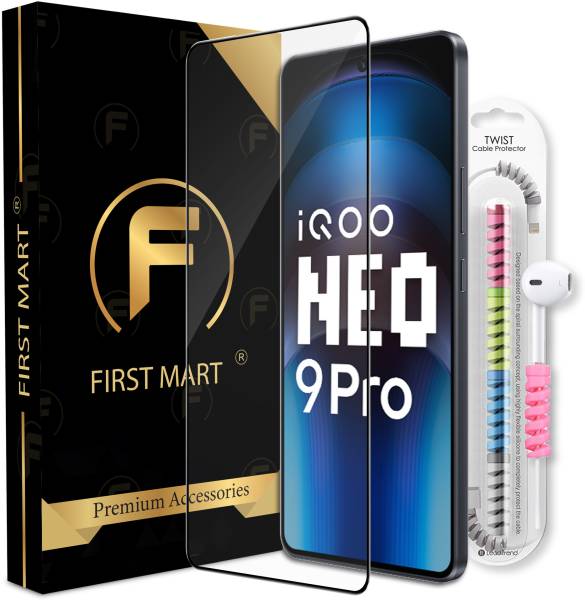 FIRST MART Edge To Edge Tempered Glass for iQOO Neo9 Pro 5G, iQOO Neo 9 Pro 5G, iQOO Neo 9 5G, Neo9 Pro 5G, Neo 9 Pro 5G, iQOO Neo 9 Pro, iQOO 12 5G, ...