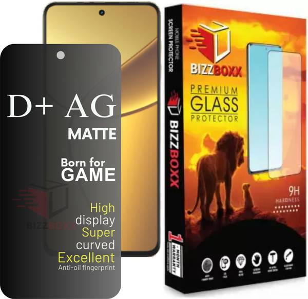 BizzBoxx Edge To Edge Tempered Glass for realme 12+ 5G, realme P1 5G, realme Narzo 70 Pro 5G, D+ AG Matte, temper glass, Matte temper glass, screen gu...