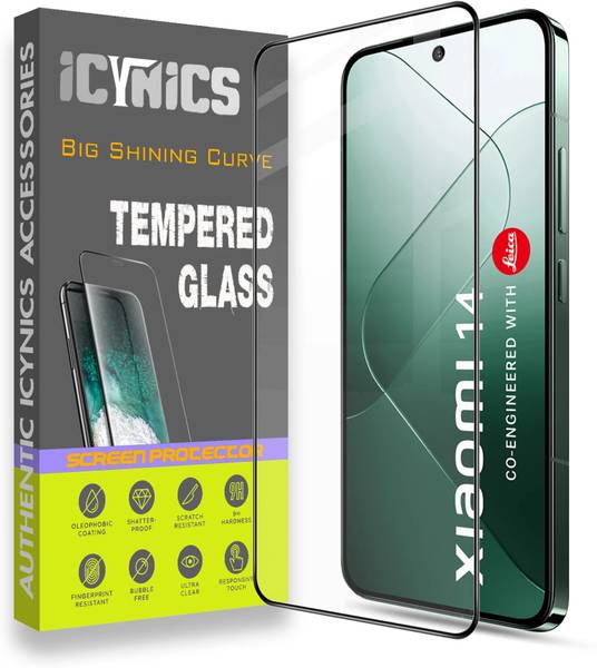 ICYNICS Edge To Edge Tempered Glass for Xiaomi 14, Anti-Fingerprint, Waterproof, Oil-resistant, Bubble-Free, Anti-Static, Scratch Resistant Full Cover...