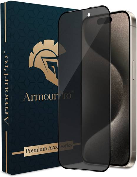 ArmourPro Edge To Edge Tempered Glass for iPhone 15 Pro, Apple iPhone 15 Pro, Apple iPhone 15, iPhone 14 Pro, Privacy Anti Spy Glass with Matte Finish