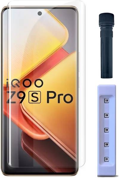 OneTech Edge To Edge Tempered Glass for IQOO Z9s 5G / IQOO Z9s Pro 5G 9H Hardness, UV HD+ Screen Protector