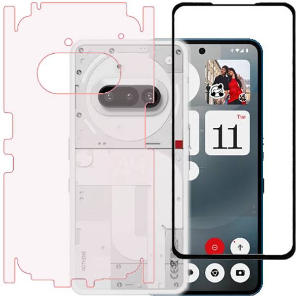 ECMERED Front and Back Tempered Glass for Nothing Phone (3a)