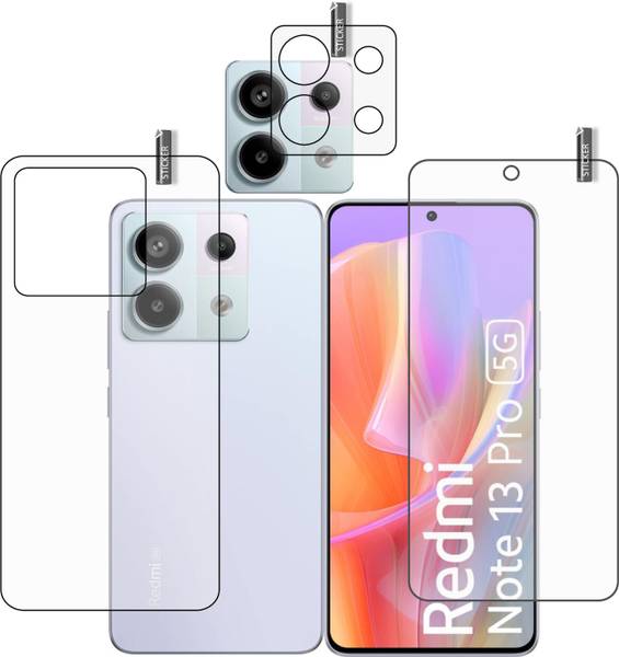 BOMGUARD Front and Back Tempered Glass for REDMI NOTE 13 PRO 5G With Camera Lens Protector