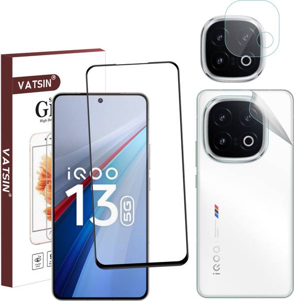 Vatsin Front and Back Tempered Glass for iQOO 13 5G, iQOO 13 5G [With Rear Camera Lens Guard]
