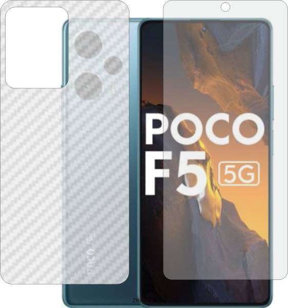 ZINGTEL Front and Back Tempered Glass for XIAOMI POCO F5 5G (Front Matte Finish & Back 3d Carbon Fiber)