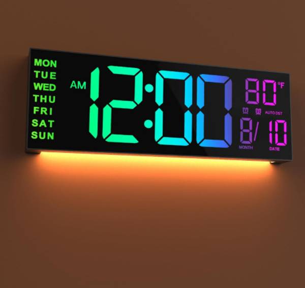 TIMEZONE Nano Glass for JALL Plastic Digital Wall Clock With Remote Control, Dual Alarm