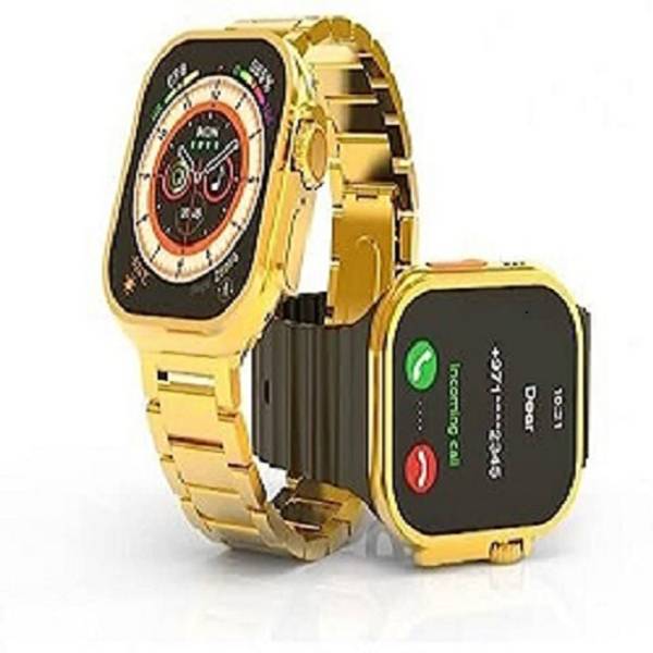 HANS Screen Guard for Watch Ultra Gold Smart Watch 49mm with Golden Bracelet Strap for Men and Women Smartwatch Bluetooth Call Wireless Charge Fitness...