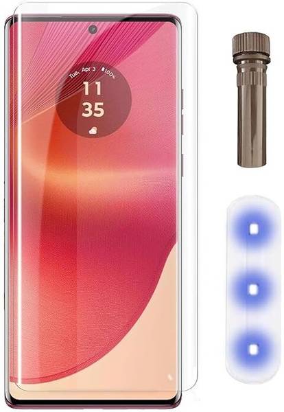 Tough Gorilla Edge To Edge Tempered Glass for Premium Original Uv Curved Tempered Glass For Moto Edge 50 Fusion 5G Smartphone | With 3D Curved Full Sc...