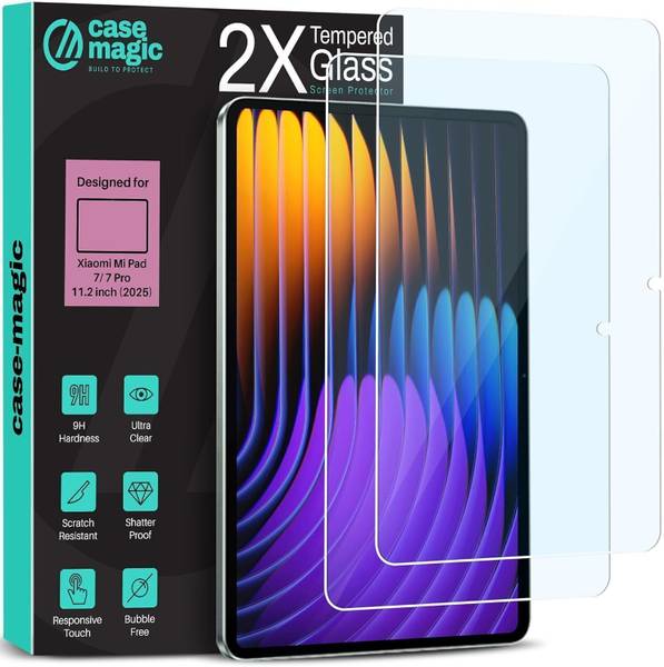 Case-Magic Tempered Glass Guard for Xiaomi Mi Pad 7/ Xiaomi Mi Pad 7 PRO (11.2 Inch) Screen Protector 9H Hardness, Ultra Clear, Responsive Touch, Shat...
